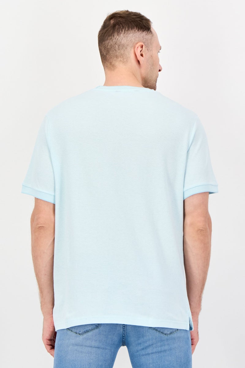 Bench Men Crew Neck Short Sleeve Brand Logo T-Shirt, Ice Blue - Image 2